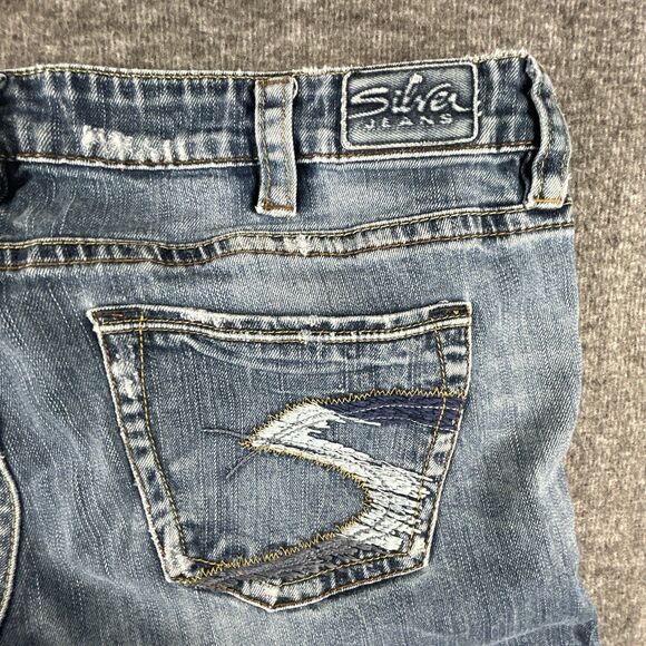 Silver Jeans Lola Womens Sz 36x29 Bootcut Embroidered Medium Wash Denim - Picture 3 of 10